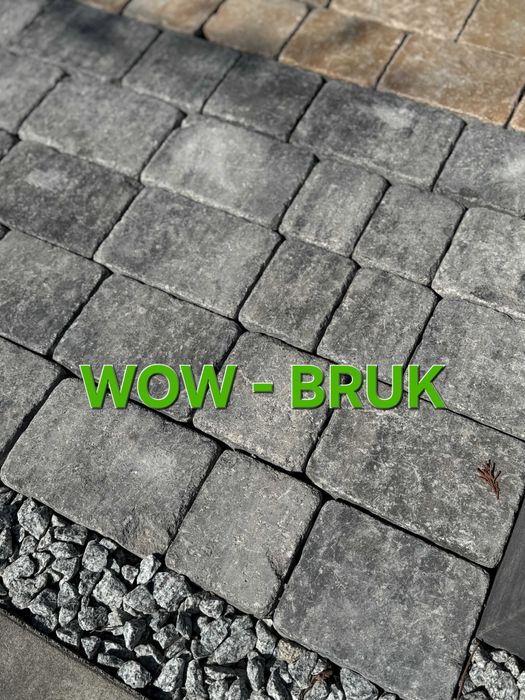 Kostka brukowa postarzana K30 szaro - czarna KAMAL
