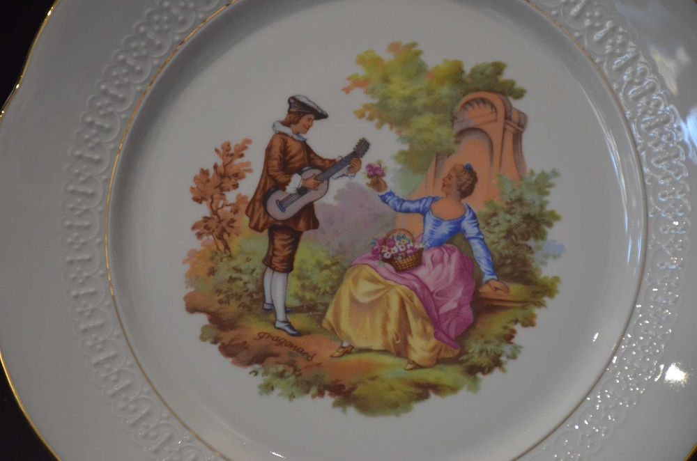 Porcelana talerz kolekcyjny ozdobny Wenecka miłość, duży, idealny