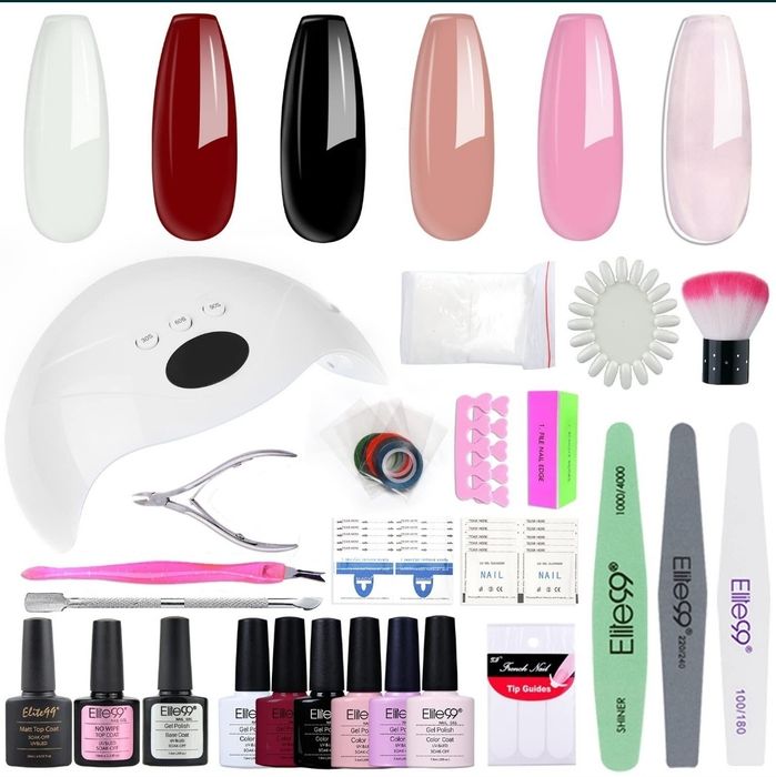 Zestaw do manicure hybrydowego Elite99 + lampa UV LED