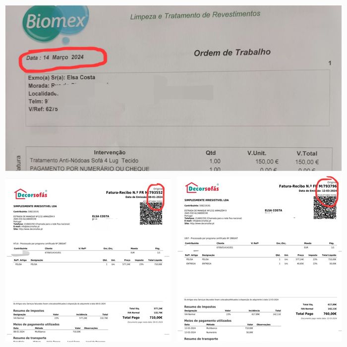 Sofá 3 lugares diversas posições