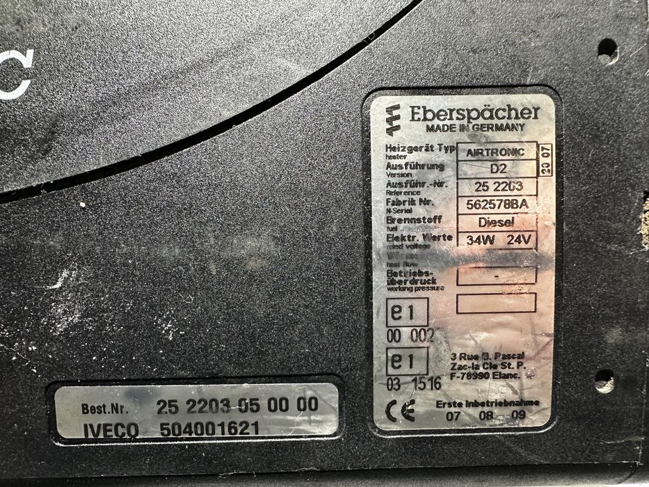 ogrzewanie postojowe webasto airtronic d2 iveco stralis euro 5