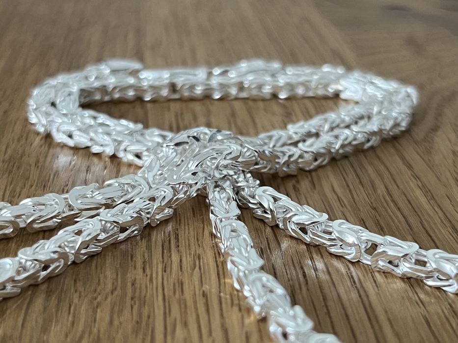 Srebrny męski łańcuszek Splot Królewski 60 cm 38 g