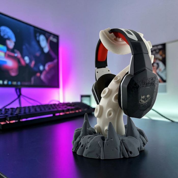 Stojak na Słuchawki Gamingowe Macka Ośmiornicy BIAŁY