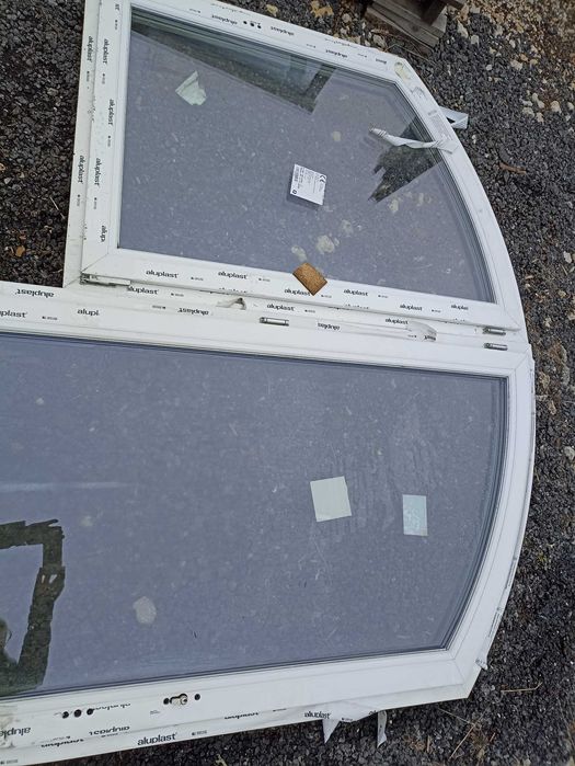 Okno tarasowe łukowe pcv 192/238 trzy szybowe balkon plus okno