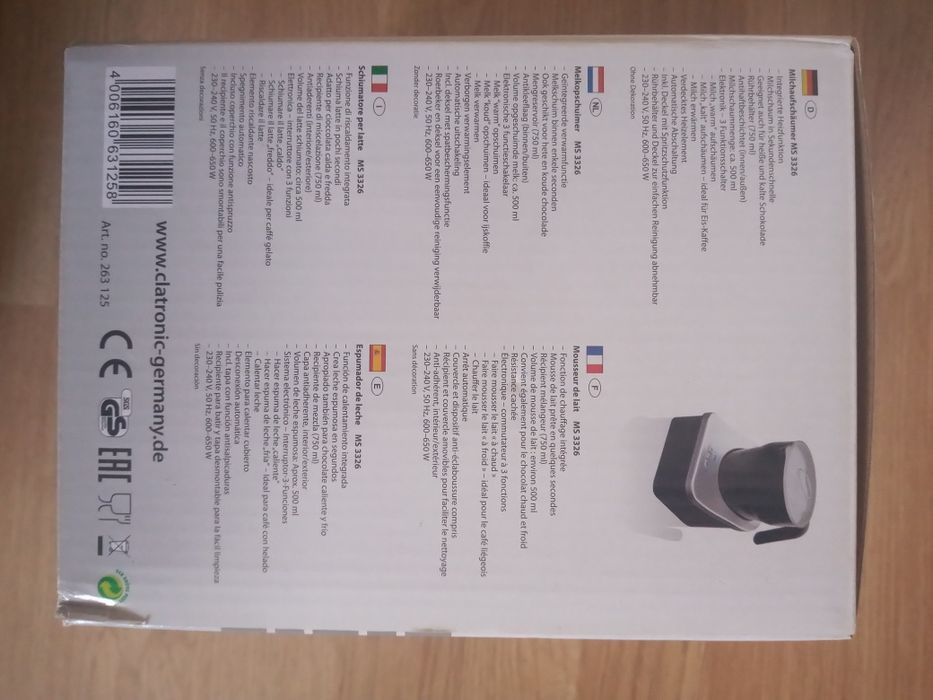 Batedor de leite magnetico ms 3326 clatronic