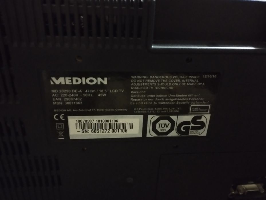 Telewizor Medion 20 cali z wbudowanym DVD