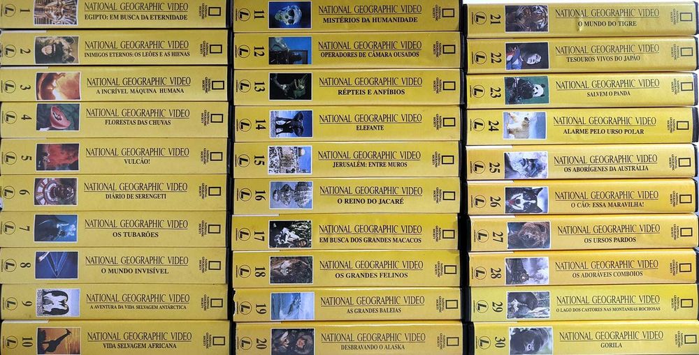 Coleção Completa National Geographic Video – 31 Cassetes VHS Ref: VI