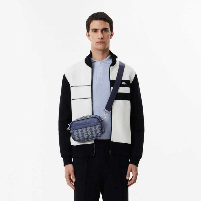 100% ОРИГІНАЛ Lacoste blue monogram crossbody сумка кросбоді синя