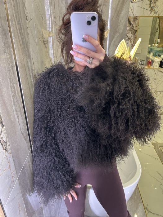 Nowe futerko z Lamy ( naturalna Lama) czekoladowe (brąz) rozmiar L(40)