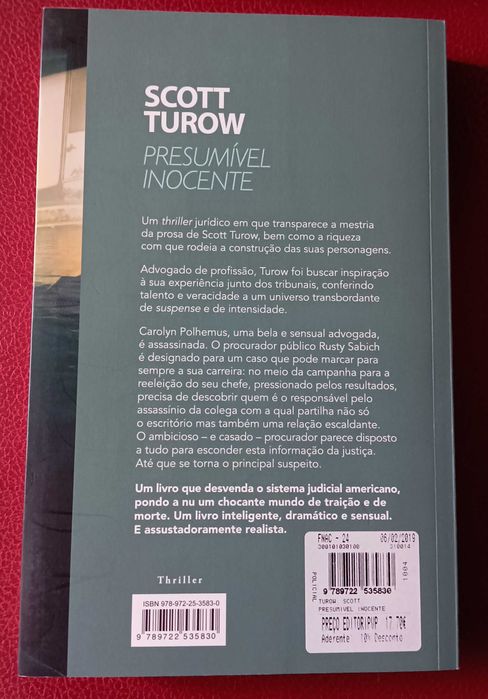 Presumível Inocente de SCOTT TUROW