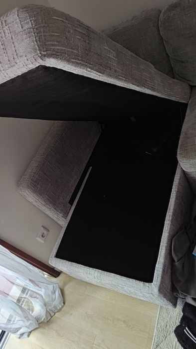 Sofá cama com baú e chaise longue