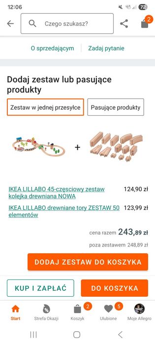 Kolejka drewniana Lillabo Ikea