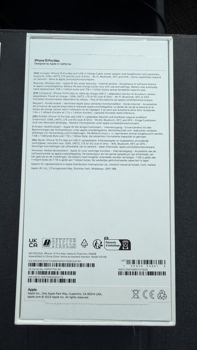 IPhone 15 Pro Max, Natural Titanium 256GB