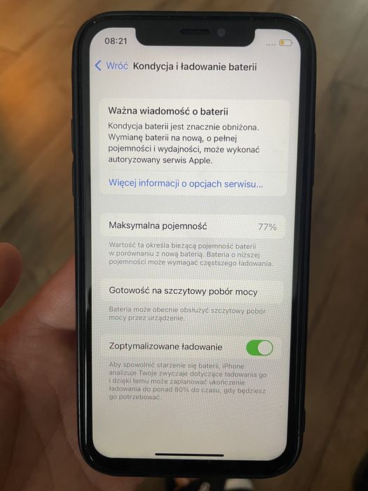 iphone X 64GB stan baterii 77%