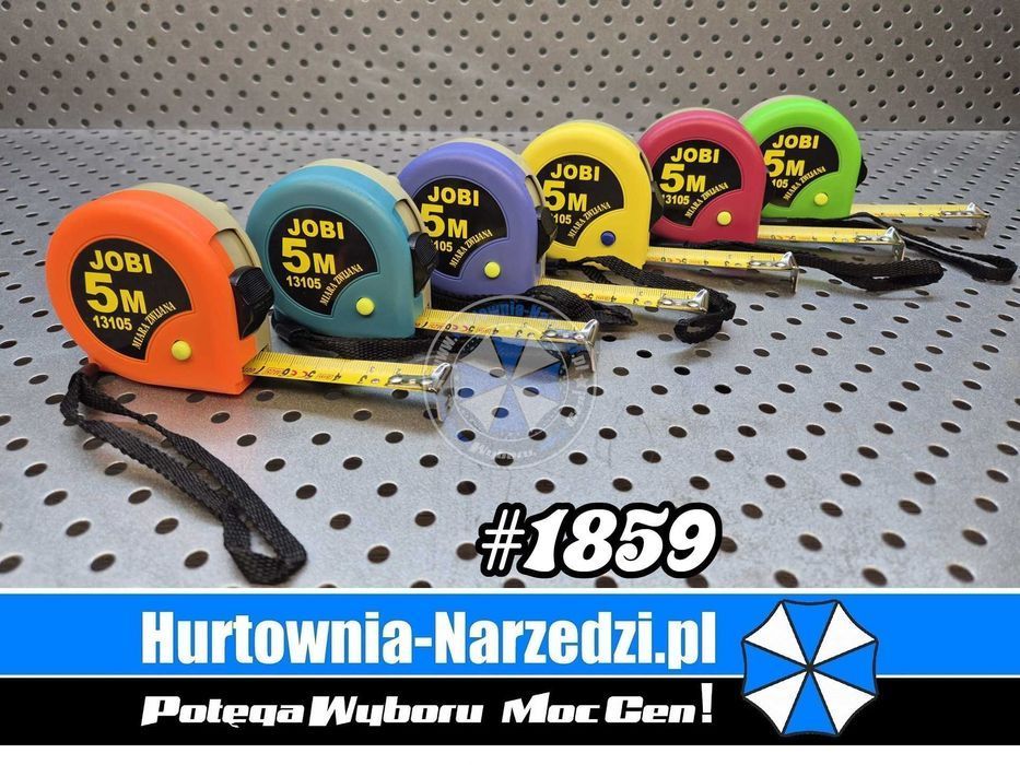 6szt. miara 5m JOBI taśma miernicza 5m szroka 19mm miarka 5m metrówka