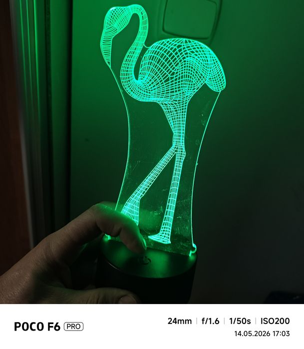 Lampka nocna 3D LED Flaming – 16 kolorów, Pilot | Stan BDB