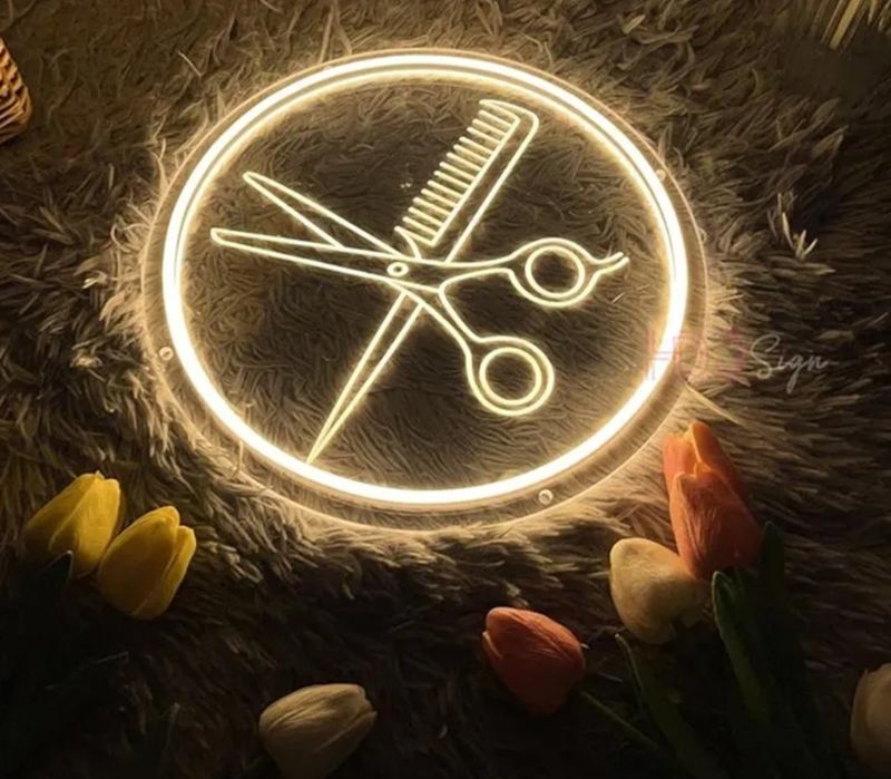 Szyld podświetlany neon LED do salonu fryzjerskiego