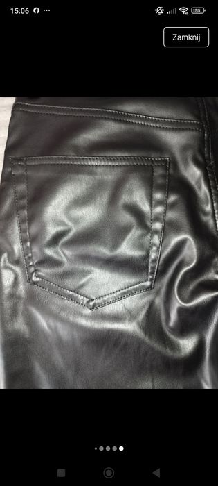 Spodnie skórzane damskie 36 H&m czarne