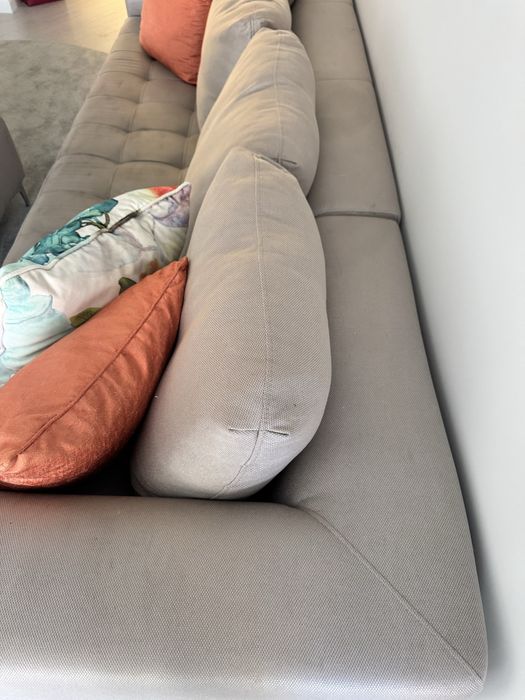 Sofá cinza, chaise longue, interdesign, função cama | Excelente estado