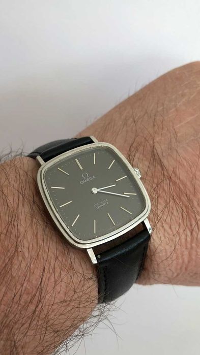 Omega de Ville, męski, czarna tarcza, piękny klasyk