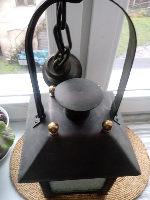 Lampa lampion metaloplastyka stara na prad