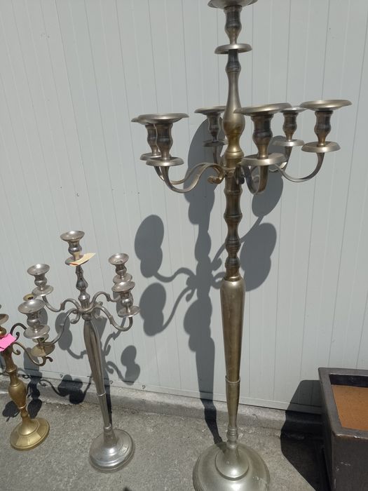 Świecznik duży srebrny 160 cm.