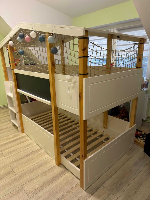 Łóżko piętrowe, łóżeczko domek, Nature Kid