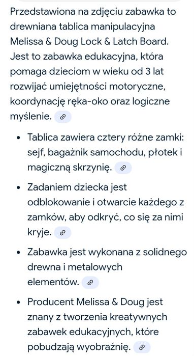 Melissa tablica edukacyjna,manipulacyjna,zamki