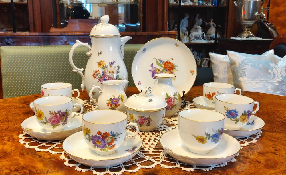 Porcelanowy serwis do białej kawy Furstenberg 6 os.
