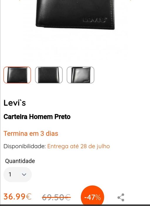 Carteira Levi's preta