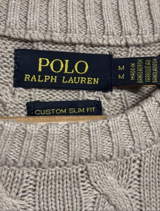 Beżowy sweter męski Polo Ralph Lauren 100% bawełna rozmiar M