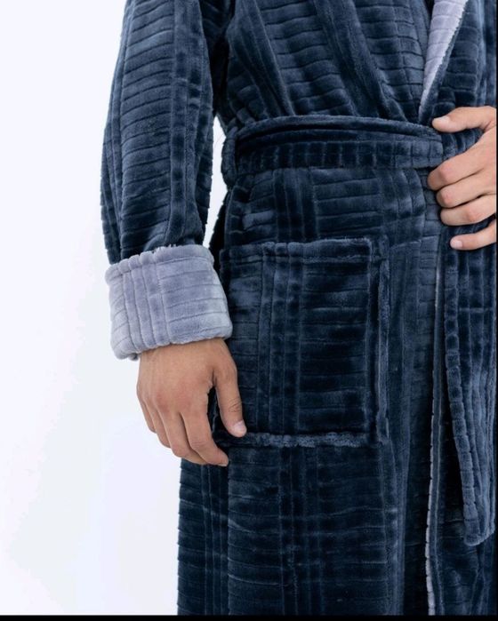 Ciepły szlafrok męski 52/54 xxxl
