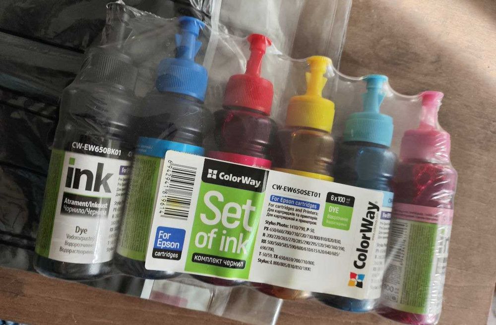 Комплект чорнила для Epson TX650 (6х100 мл) CW-EW650SET01 ColorWay