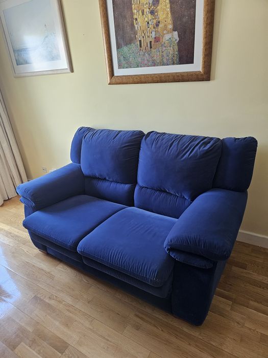 Sofa/Cama Azul veludo