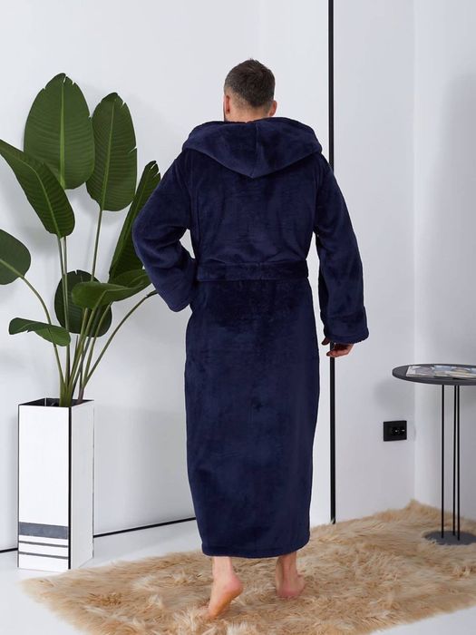 Халат чоловічий теплий довгий з капюшоном.Махровий халат.Хл.2хл,3,4хл