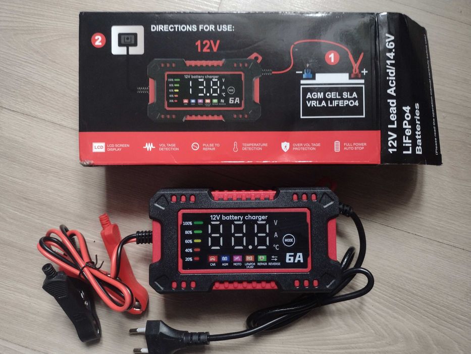 Prostownik/Ładowarka Samochodowa 6A do akumulatorów