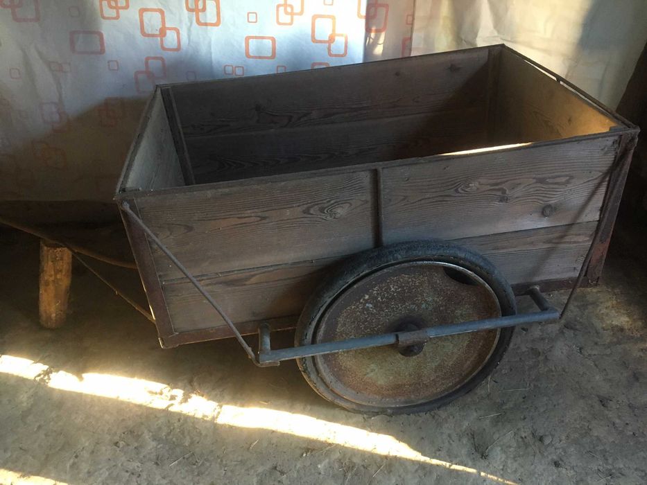 Wózek z dyszlem metalowy ogród działka 120x80