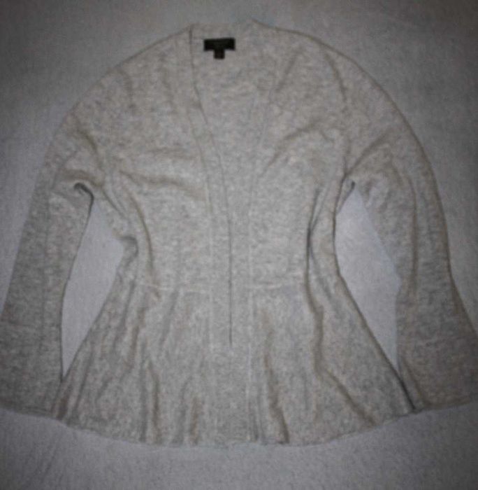 Charter Club Luksusowy Sweter Kardigan 100% kaszmir falbanka na dole