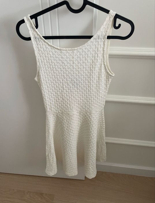 Biała, letnia sukienka H&M XS