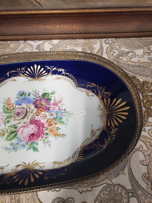 Bandeja gradinha e porcelana Limoges