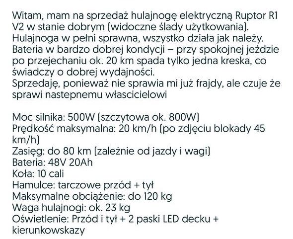 Hulajnoga w bardzo dobrym stanie