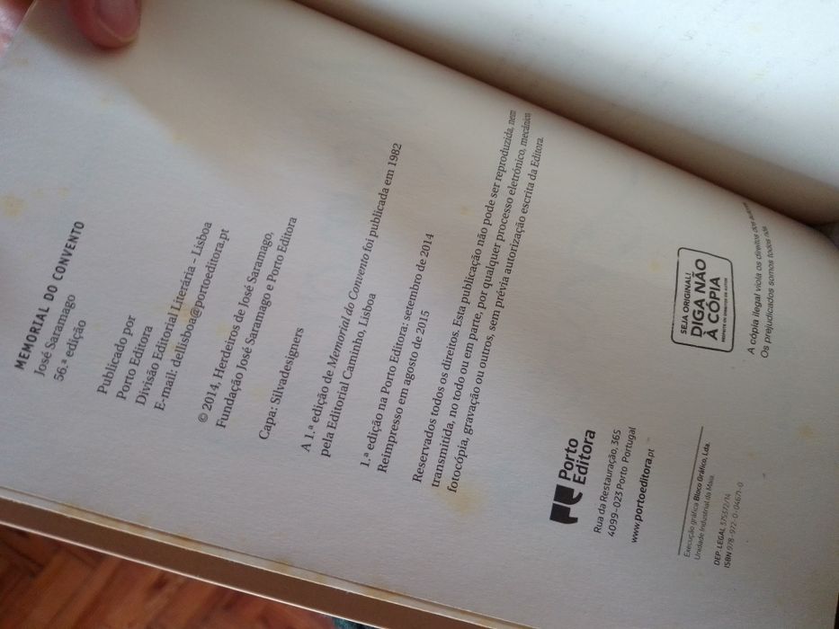 Memorial do Convento-Saramago-Porto ED-57 edi-8E-Sapatilhas7EDesde 2E