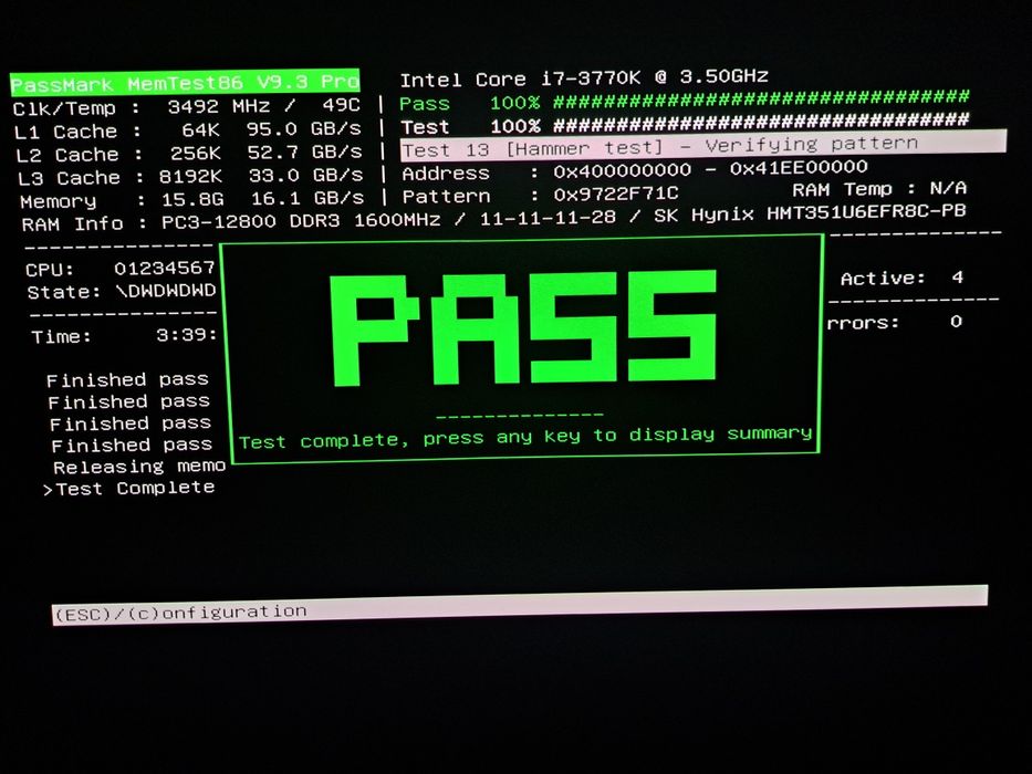 Memória RAM DDR3 (5x4GB) 1600MHz para computador