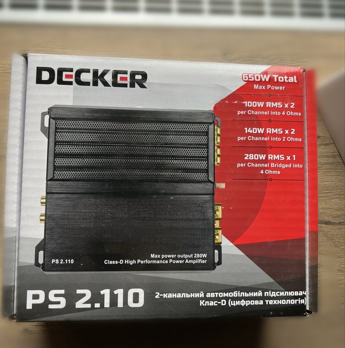 Підсилювач Decker PS 2.110 2-канальний автомобільний