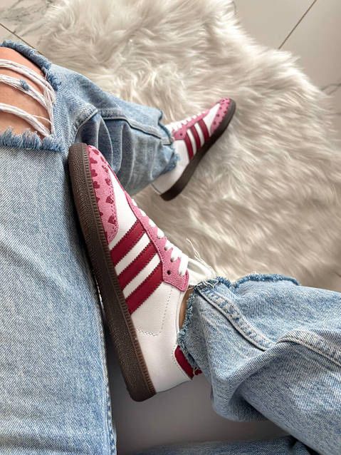 Заголовок: Кросівки Samba x Comme des Garçons Play White Pink (37-41) | Нові Самба