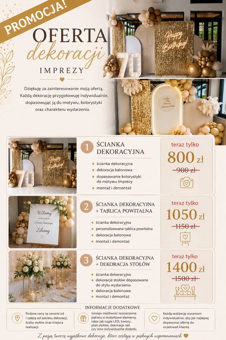 Dekoracje na imprezy | Ścianki balonowe i cekinowe | Atrakcyjne ceny