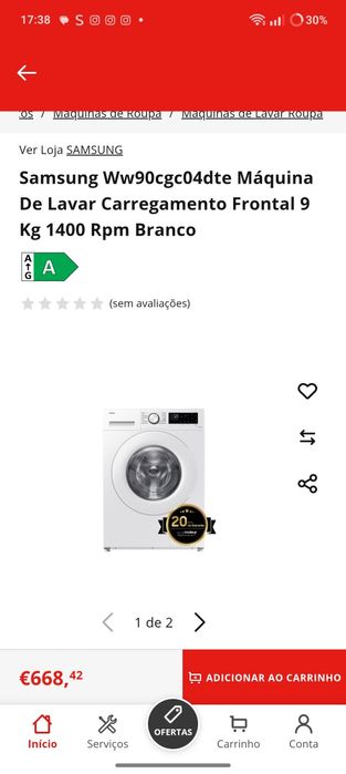 Máquina de lavar roupa Samsung EcoBubble - Muito bem estimada