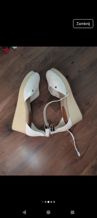 Tommy Hilfiger koturny espadryle białe