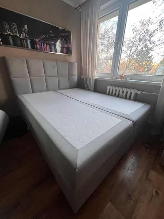 Łóżko kontynentalne BARO 160x200 szary