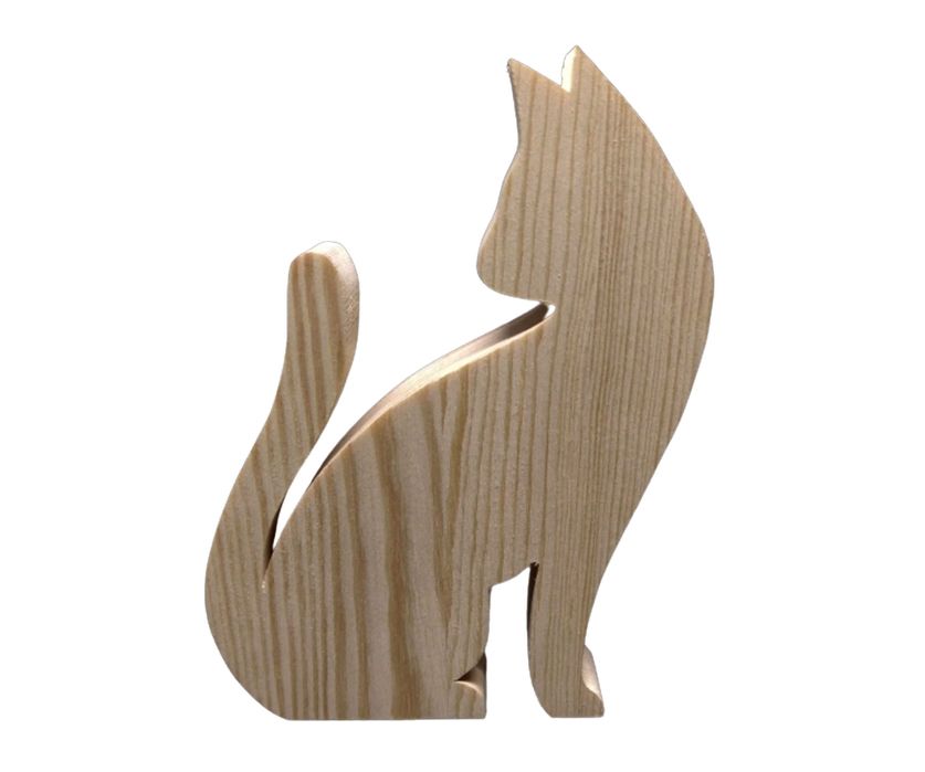 Kot z drewna kotek kicia Figurka drewniana 3D 15cm 2 sztuki